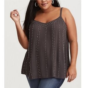 NWT Torrid Swing Cami Gray Beaded Tank Top Size 1(1X)